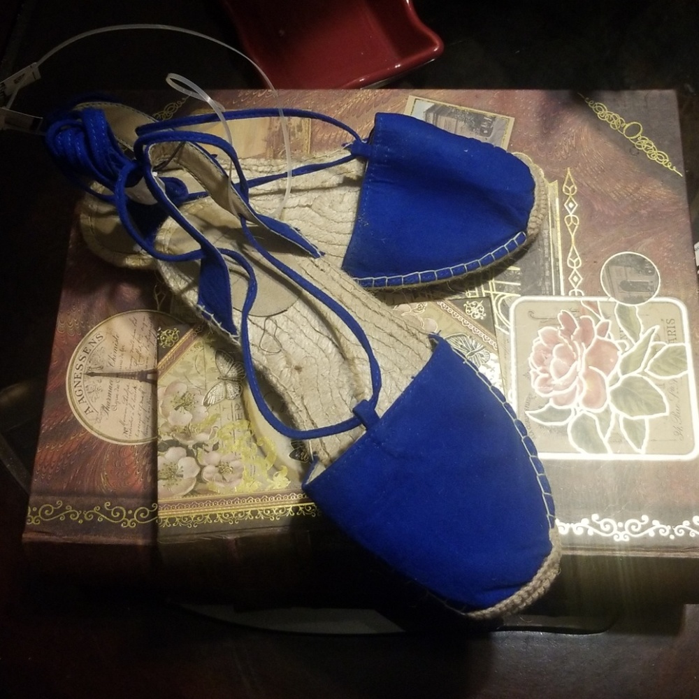 New GAP Blue Suede Espadrilles